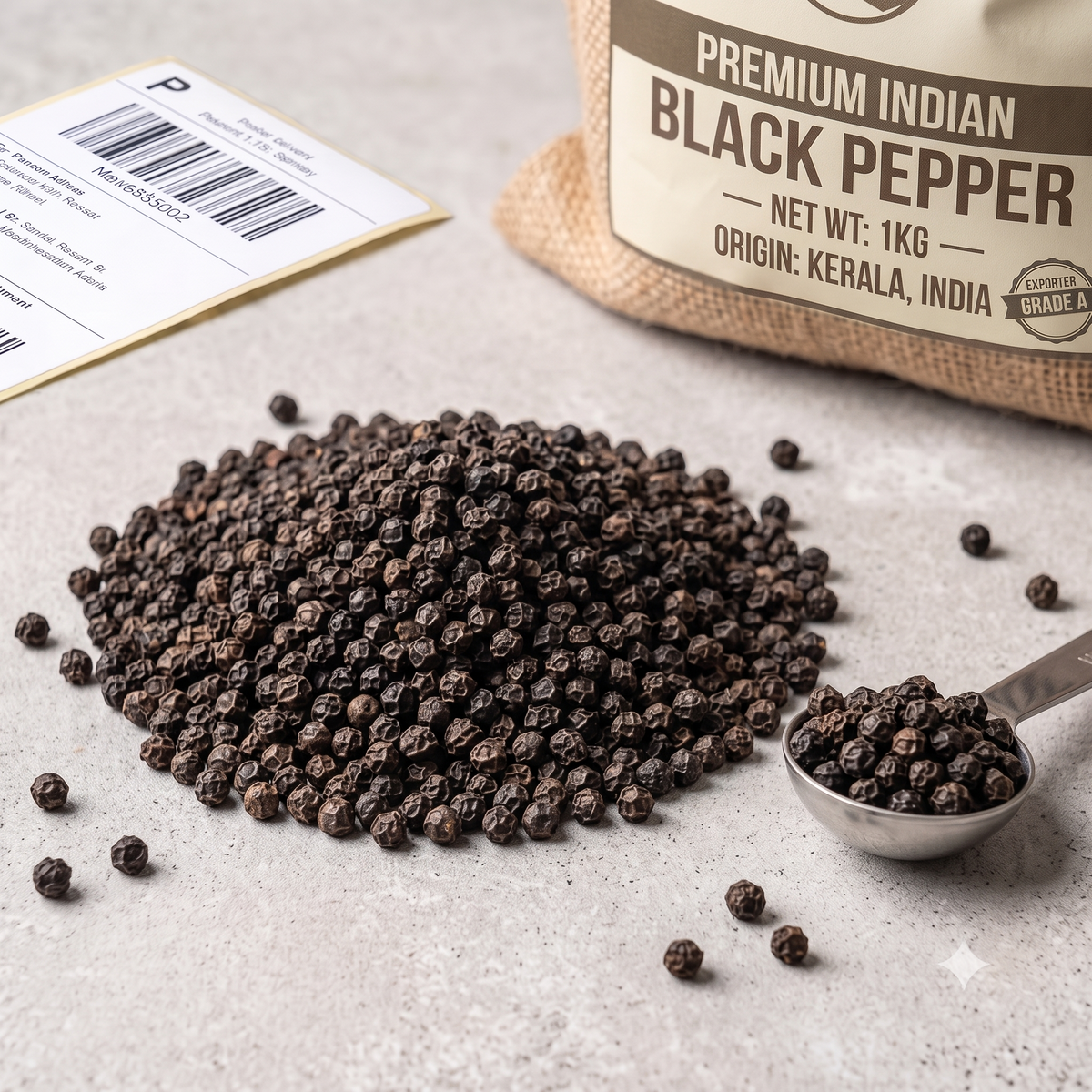Malabar Whole Black Peppercorns (TGSEB Grade) – 10kg