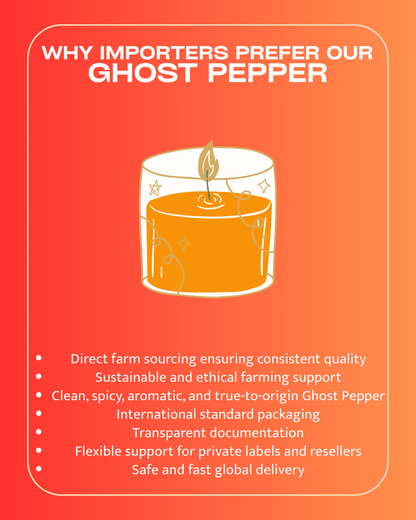 Dehydrated Ghost Pepper (Bhut Jolokia) – Export - Grade Quality - Omsim Exports